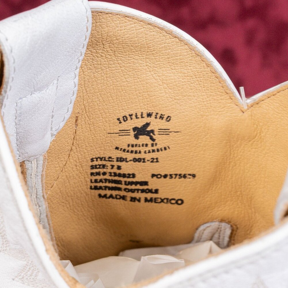 Idyllwind Women Wheels White Leather Western Cowboy Party Ankle Boots sz 7 - Picture 6 of 7
